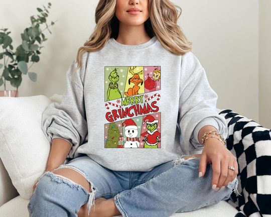 Merry Grin Sweatshirt, Christmas Monster Sweatshirt, Cute Christmas Sweaters