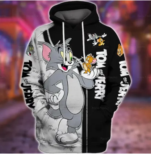Tom And Jerry 3D HOODIE HALLOWEEN GIFT CHRISTMAS GIFT BEST PRICE OVER PRINT