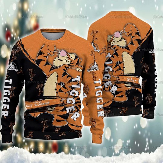 Tigger Ugly Sweater, Tigger Christmas Ugly Sweater, Winnie The Pooh Tigger Sweater, Tigger Sweatshirt, Tigger Xmas Ugly Sweater