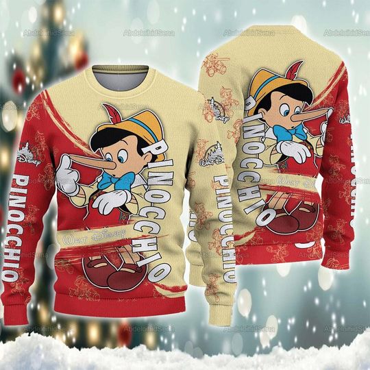 Discover Pinocchio Ugly Sweater, Disney Pinocchio Christmas Sweater, Pinocchio Sweater, Pinocchio Sweatshirt, Pinocchio Christmas Gift