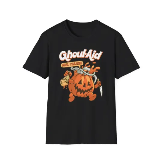 Discover Copy of Men's Halloween Ghoul Aid Pumpkin Graphic T-Shirt, Unisex Tee for Fall