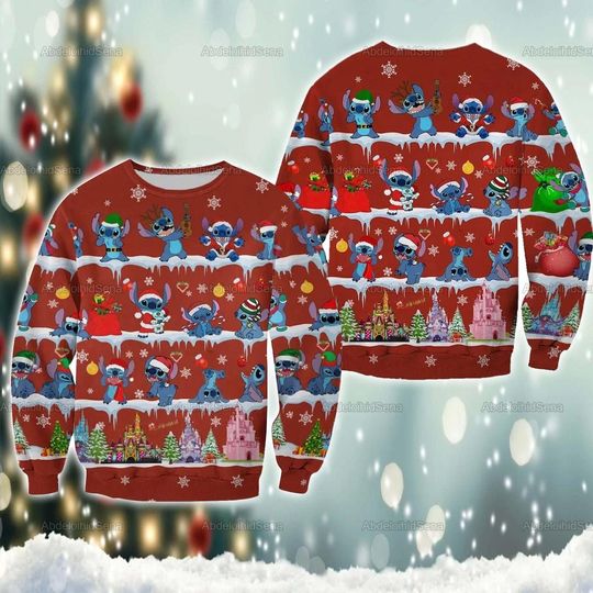 Discover Stitch Ugly Sweater, Disney Stitchmas Sweater, Lilo And Stitch Xmas Sweater, Ugly Holiday Sweatshirt, Christmas Gift