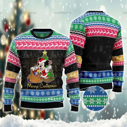 Discover Mickey Mery Christmas Sweater, Disney Mickey Christmas Ugly Sweater, Mickey Family Christmas, Mickey Sweatshirt, Xmas Gift