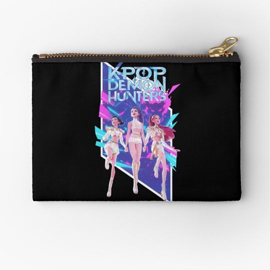 Kpop Demon Hunter | Dark Fantasy Idol Aesthetic | Anime Streetwear Design Zipper Pouch