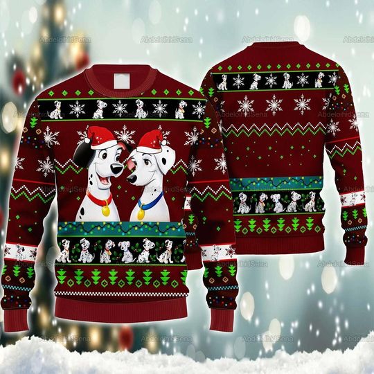 Discover Dalmatians Ugly Sweater, Disney Dalmatians Christmas Ugly Sweater, Dog Christmas Sweatshirt, Disney Christmas, Holiday Sweater