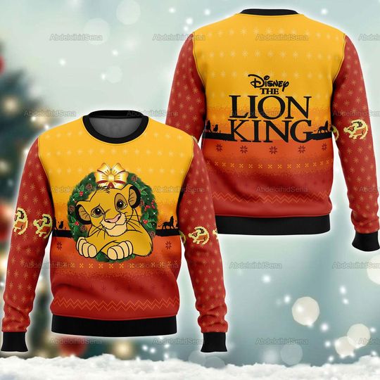 Discover Lion King Ugly Sweater, Disney Simba Christmas Ugly Sweater, Simba Christmas Sweatshirt, Disney Christmas, Holiday Sweater