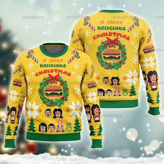 Discover Bob's Burgers Ugly Sweater, Bob Belcher Christmas Ugly Sweater, Animated Sitcom Christmas Sweatshirt, Christmas Shirt, Holiday Sweater