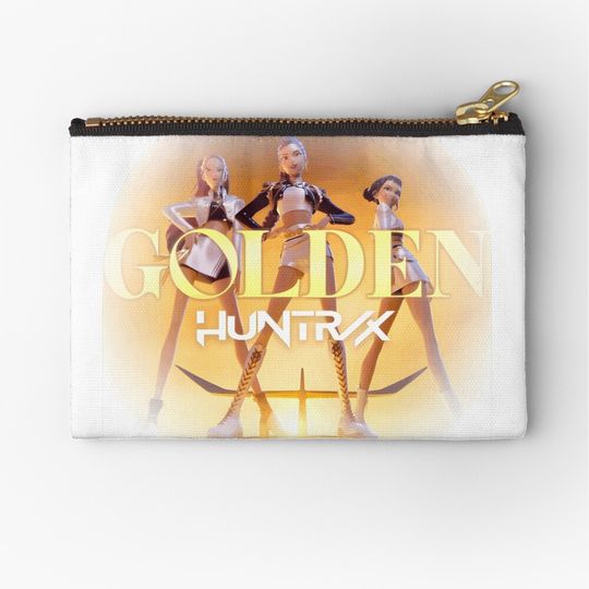 Discover Golden Huntrix Kpop Demon Hunters Rumi Zoe Gold Single Zipper Pouch