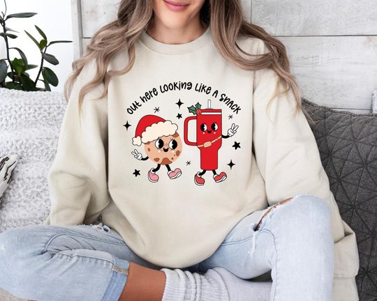 Discover Out Here Looking Like a Snack Christmas Sweatshirt, Cute Cookies Sweatshirt