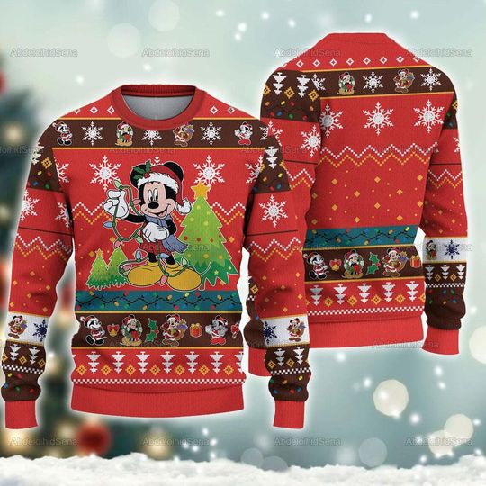 Discover Mickey Santa Claus Ugly Sweater, Disney Mickey Christmas Ugly Sweater, Mickey Christmas Sweatshirt, Disney Christmas, Holiday Sweater