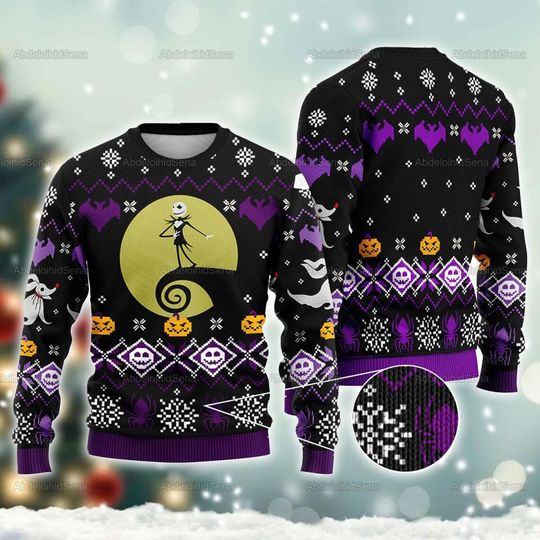 Discover Nightmare Before Christmas Ugly Sweater, Jack Skellington Ugly Xmas Sweater, Holiday Sweater, Christmas Sweater