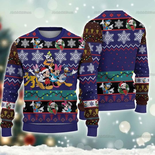 Discover Disney Christmas Sweater, Mickey And Friends Christmas Ugly Sweater, Mickey Ugly Xmas Sweater, Family Christmas Shirt