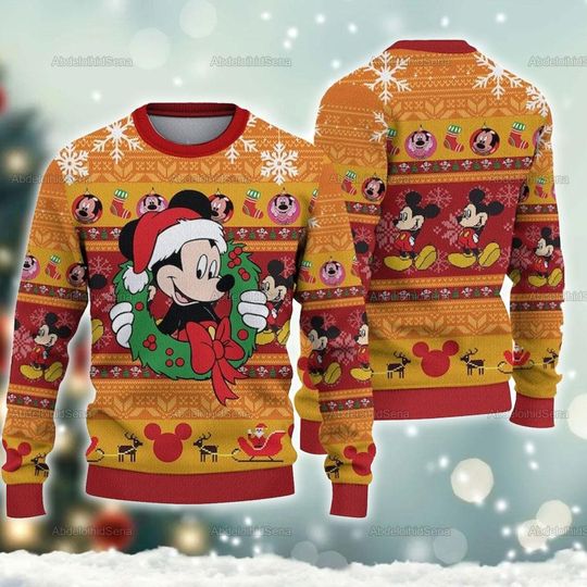 Discover Disney Mickey Ugly Sweater, Mickey Christmas Ugly Sweater, Mickey Xmas Sweater, Sweaters For Women, Men, Mickey Ugly Sweater Shirt