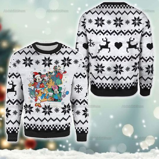 Discover Disney Mickey Christmas Sweater, Mickey And Friends Christmas Ugly Sweater, Mickey Family Christmas, Mickey Sweatshirt, Sweater Shirt