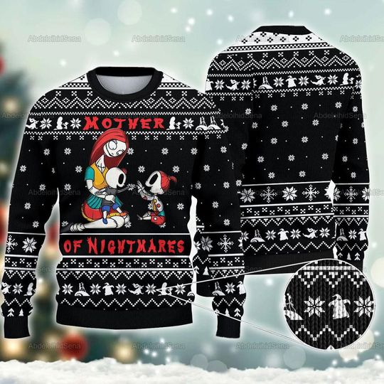 Discover Mother Of Nightmare Ugly Sweater, Nightmare Before Christmas Ugly Sweater, Sweatshirt Gift for Xmas