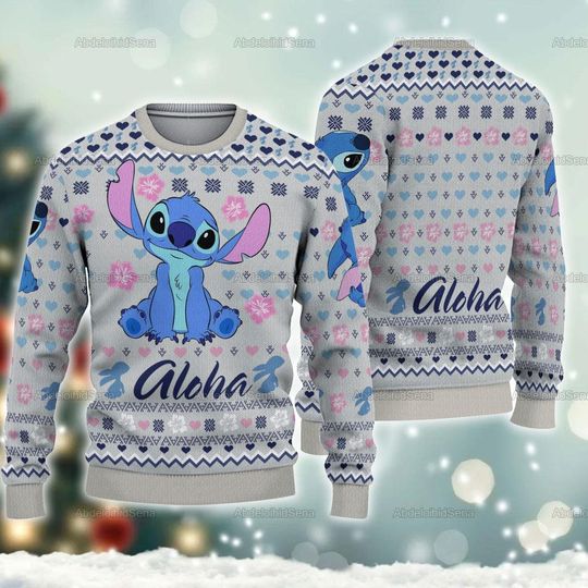 Discover Stitch Aloha Ugly Sweater, Lilo And Stitch Christmas Ugly Sweater, Stitch Holiday Sweater, Stitch Ugly Sweater Shirt