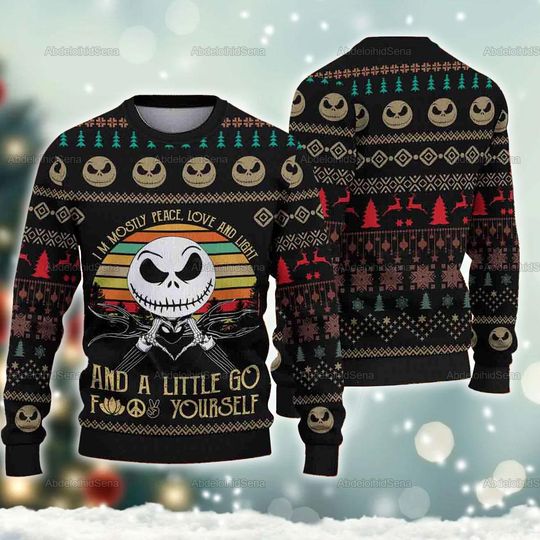 Discover Jack Skellington Ugly Sweater, Nightmare Before Christmas Ugly Sweater, Holiday Sweater, Sweatshirt Gift for Xmas