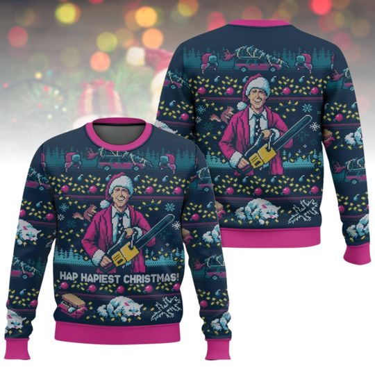 Christmas Vacation Ugly Christmas Sweater, Happiest Christmas Clark Griswold Xmas Sweater, Funny Movie Ugly Sweater, Gift for Men Women