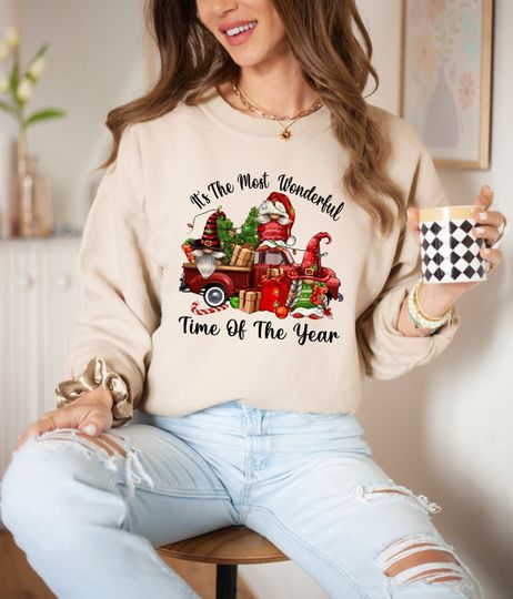 Discover Christmas Gnomes Truck Sweatshirt: Holiday Family Gift