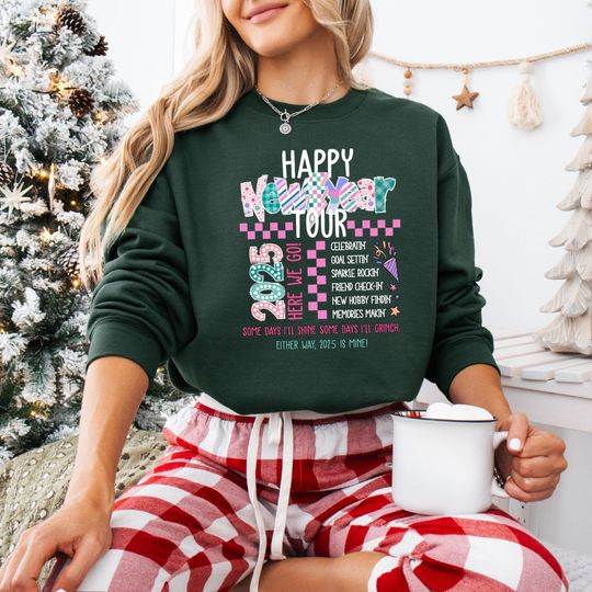 Discover Happy New Year Tour 2025 Sweatshirt: Family Celebration Sweater