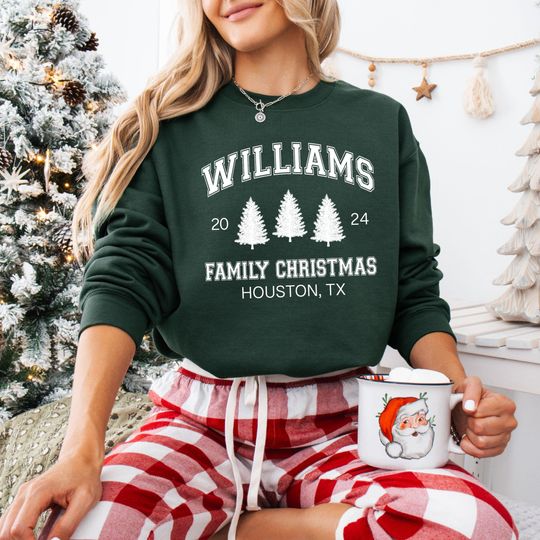 Discover Custom Family Name Christmas Sweatshirt: Personalized Holiday Outfit