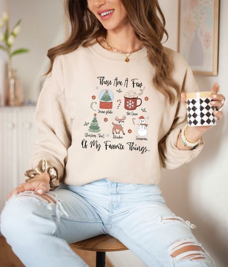 Discover Favorite Things Christmas Sweatshirt: Groovy Winter Style