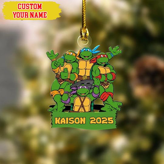 Discover Personalized Ninja Turtles Christmas Ornament, Custom Ninja Turtle Xmas Ornament, Turtle Decor, Xmas Ninja Turtles Ornament Tree Decor