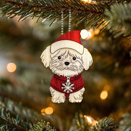 Discover 2D Flat Acrylic Havanese Dog Ornament, Acrylic Dog Hanging Ornament, Classic Style Colorful Home Decor, Christmas Gifts, Dog Lover Gifts