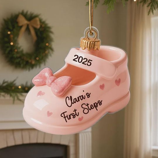 Discover Baby's First Steps Ornament: Acrylic Christmas Keepsake