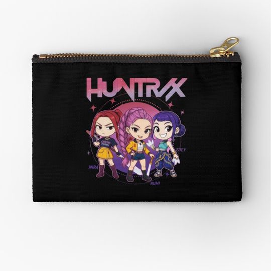 Discover Huntrix Demon Hunters Shirt Mira Rumi Zoey Chibi Kpop Demon Hunters For Kids  Zipper Pouch
