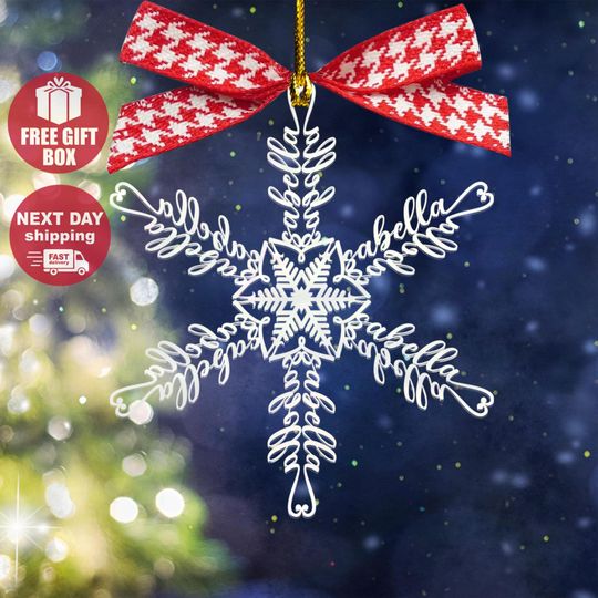 Discover Custom Name Snowflake Ornament, 2025 Ornament, Name Flake Ornament, Snowflake Ornament, Name Flake Ornament, Snowflake Name, Name Ornament