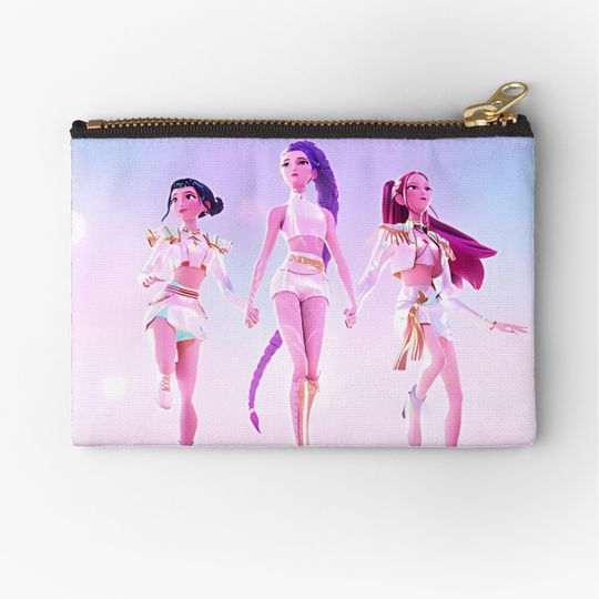 Huntrix Kpop Demon Hunters Movie Poster, KPDH, Saja Boys, Huntr/x, Rumi, Mira, Zoey Zipper Pouch