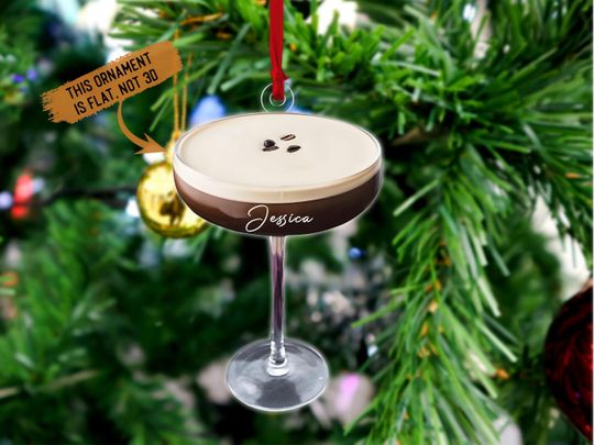 Discover Espresso Martini Ornament, Custom Acrylic Hanging Ornament for Martini Drinkers, Perfect Christmas Keepsake or Gift for Her