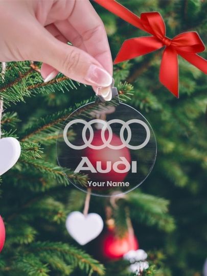 Discover All Car Brands Mirror Pendant Charm Christmas Ornament Customizable with Name, Any Brand Vehicle Logo available!