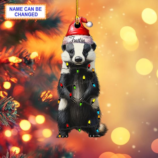 Discover Custom Name Honey Badge Personalized Ornament, Christmas Tree Hanging Decor,Flat 2D Ornament Acrylic