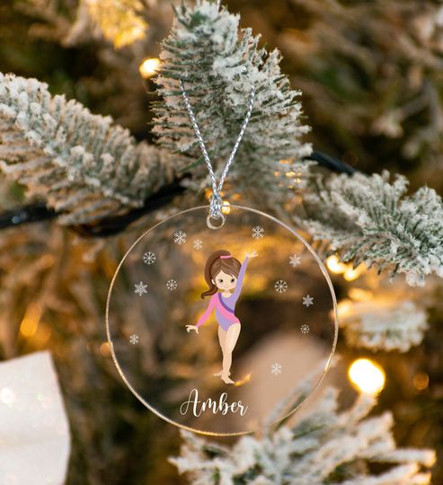 Discover Personalized Photo Ornament Gymnasts Gymnastics Picture "as listed" & Text Xmas Keepsake 3.5"Acrylic Holiday Christmas Tree Decorations Gift