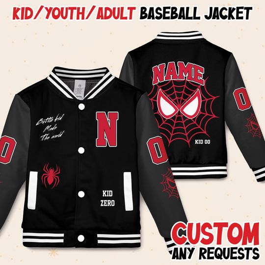 Discover Custom Spiderman Lover Varsity Jacket, Kids Varsity Jacket, Spiderman Baseball Jacket, Birthday Boy Gift, Spidey Shirt
