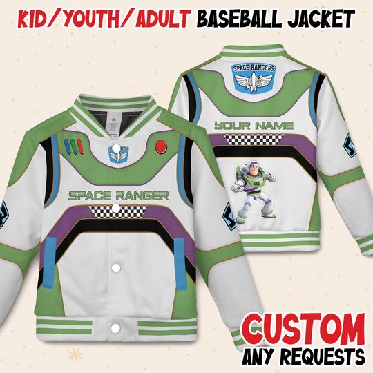 Discover Custom Buzz Lightyear Varsity Jacket Inspired Toy Story, Disney Baseball Jacket, Matching Team Outfit, Disney Varsity Uniform, Birthday Gift