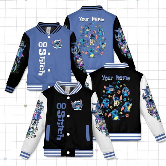 Discover Custom Disney Stitch Baseball Jacket, Stitch Varsity , Disney Stitch Jacket, Disney Trip Streetwear Jacket, Stitch Love Shirt