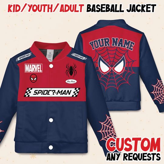 Discover Custom Spiderman Jacket, Kids Varsity Jacket, Spiderman Baseball Jacket, Birthday Boy Gift, Spidey Shirt