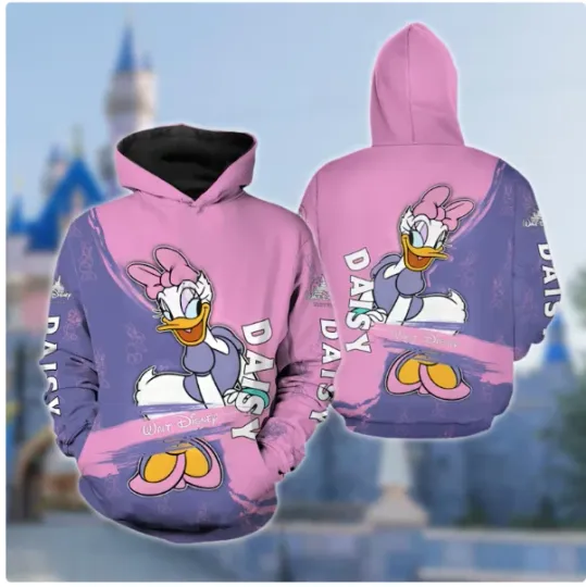 Daisy Duck 3D HOODIE HALLOWEEN GIFT CHRISTMAS GIFT OVER PRINT BEST PRICE US SIZE