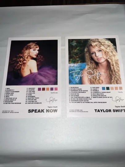 Discover Taylorr Swifts Albums Speak Now And Taylorr Swifts Canvas Print Posters 12’’ X 8’’