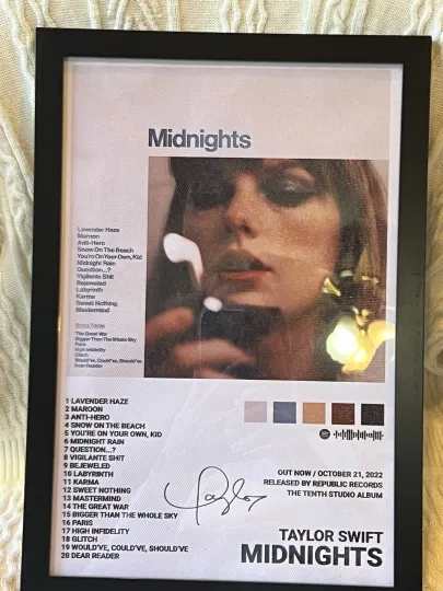Discover New Framed Taylorr Swifts Canvas Wall Art Midnights Album