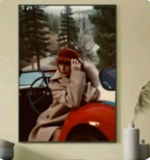 Discover Taylorr Swifts 12' x 16' Red Poster. Heavy duty Unframed On Canvas! NEW!