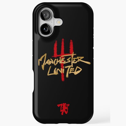 Discover Man United Calligraphy Style wordmark iPhone Case