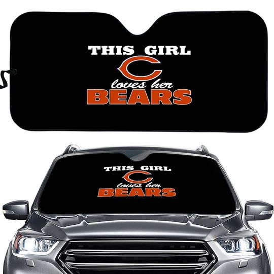 Chicago Bears Car Windshield Sunshade "this Girl Loves Her" Car Sunshade 55*30in