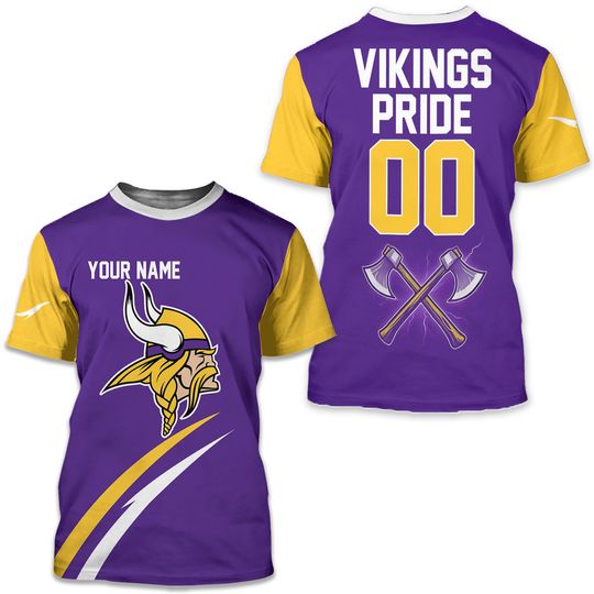 Custom Minnesota Football Vikings 3D Shirt, Football Team Shirt for Fan