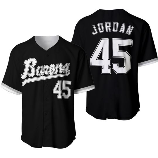 Tocament Birmingham Barons Michael Jordan 45 Baseball Jersey Black
