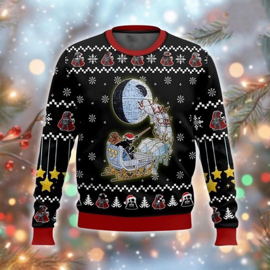 Space Lord Santa Ugly Christmas Sweater, Sci-Fi Villain Xmas Jumper, Death Planet Holiday Sweatshirt, Gift For Fan