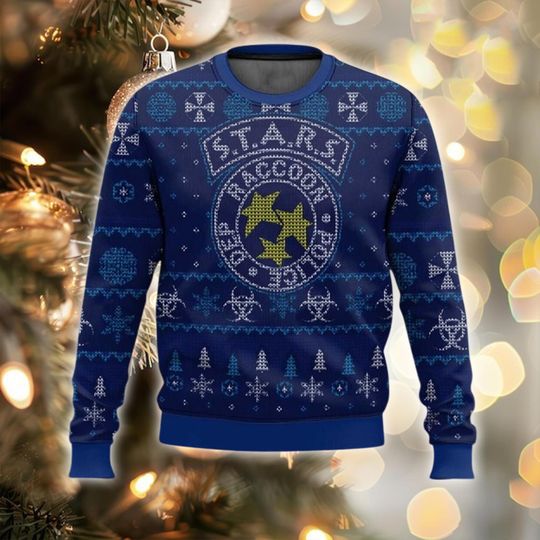 Discover Police Game Ugly Christmas Sweater, Survival Horror Xmas Jumper, Tactical Unit Holiday Sweatshirt, Gift For Gamer